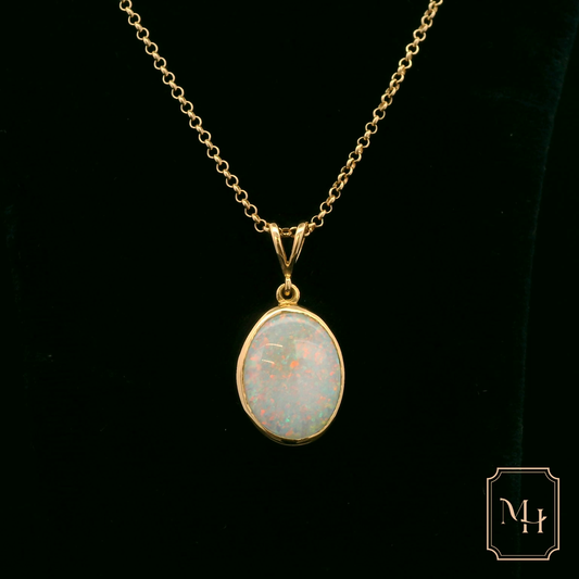 Elegant Opal Pendant Necklace
