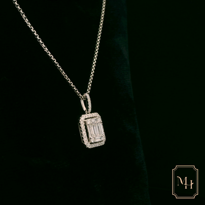 Emerald-Cut Diamond Cluster Pendant