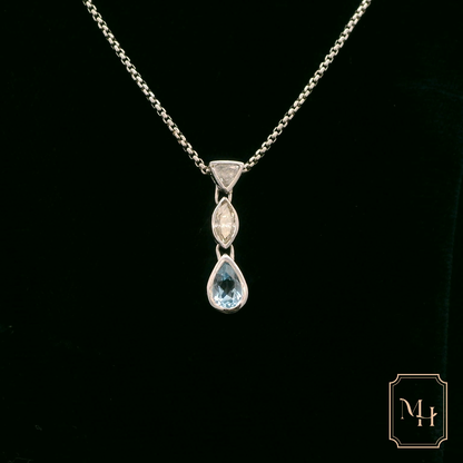 Elegant Silver Pendant with Gemstones