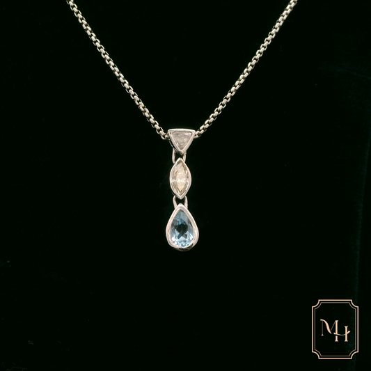 Elegant Silver Pendant with Gemstones