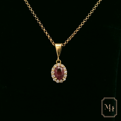 Ruby Halo Pendant