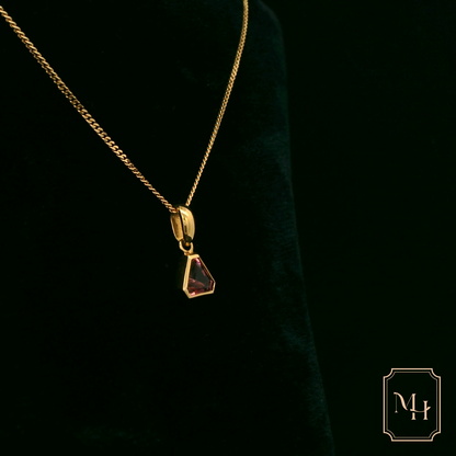 Sapphire Corner-Cut Gold Pendant