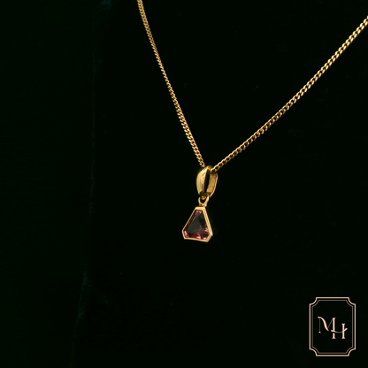 Sapphire Corner-Cut Gold Pendant