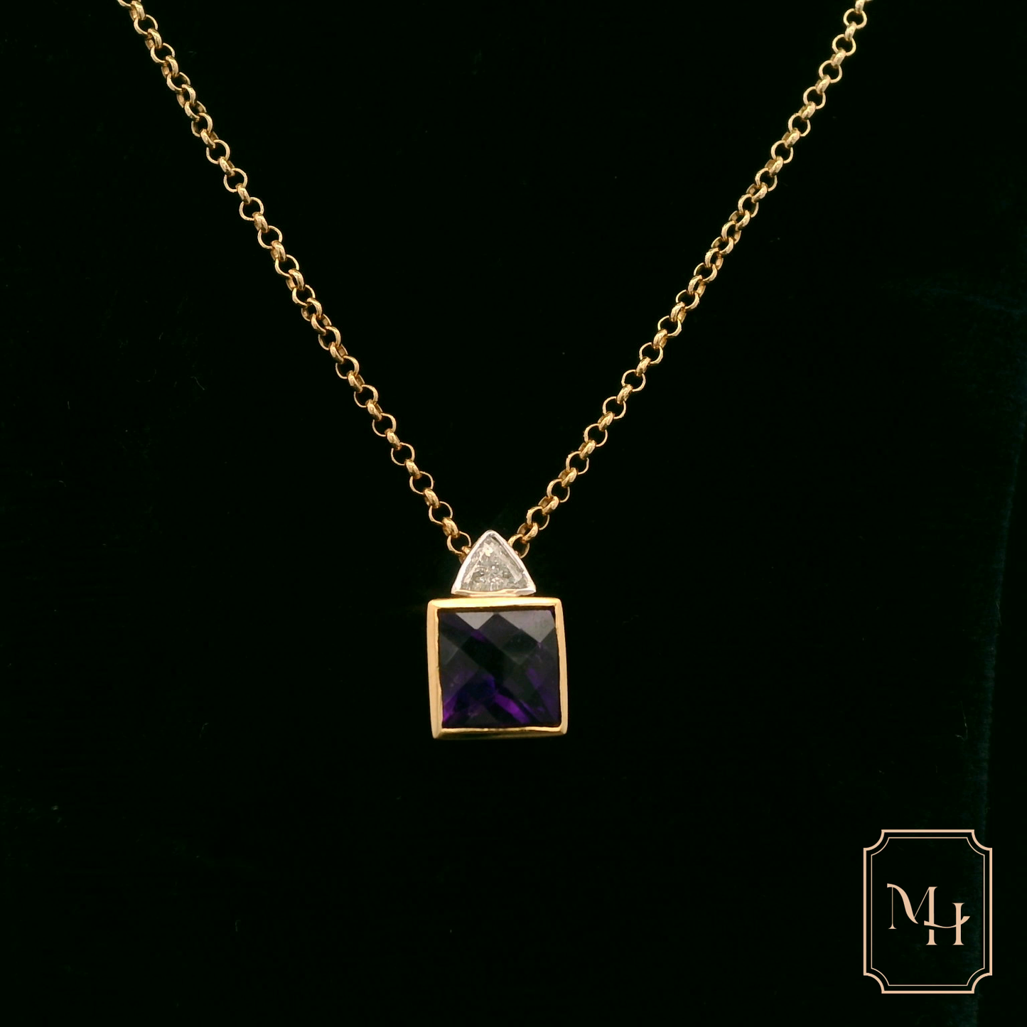 Amethyst & Diamond Pendant