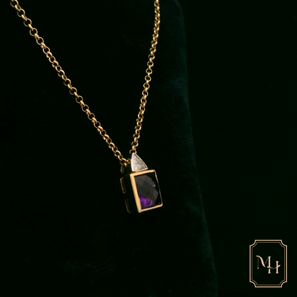 Amethyst & Diamond Pendant