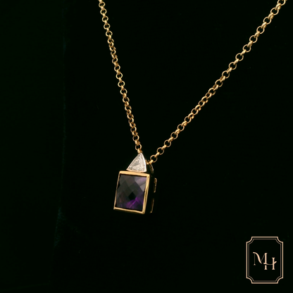 Amethyst & Diamond Pendant