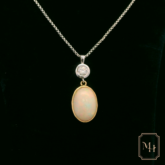 Elegant Opal Pendant Necklace