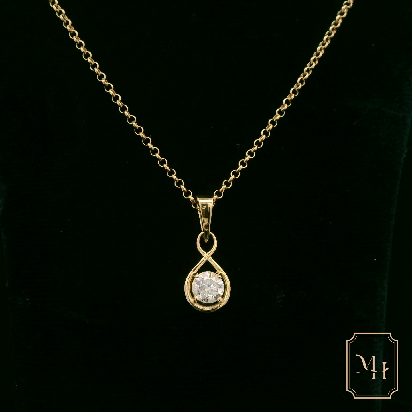 Gold & Diamond Infinity Pendant