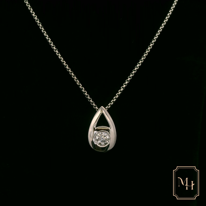 Round Diamond & Pear Shaped Drop Pendant
