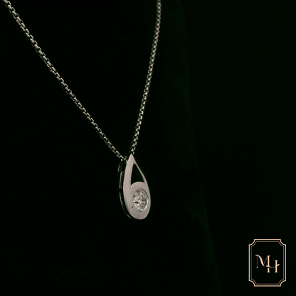 Round Diamond & Pear Shaped Drop Pendant