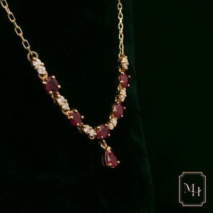 Elegant Ruby and Diamond Necklace