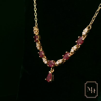 Elegant Ruby and Diamond Necklace