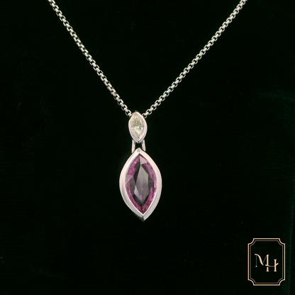 Sapphire & Diamond Marquise Pendant