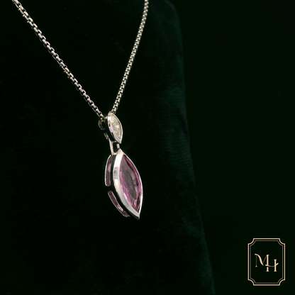 Sapphire & Diamond Marquise Pendant