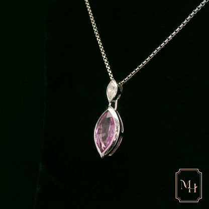 Sapphire & Diamond Marquise Pendant