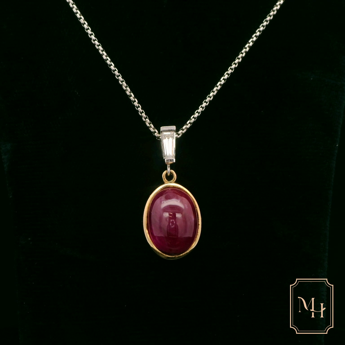 Elegant Ruby Pendant Necklace