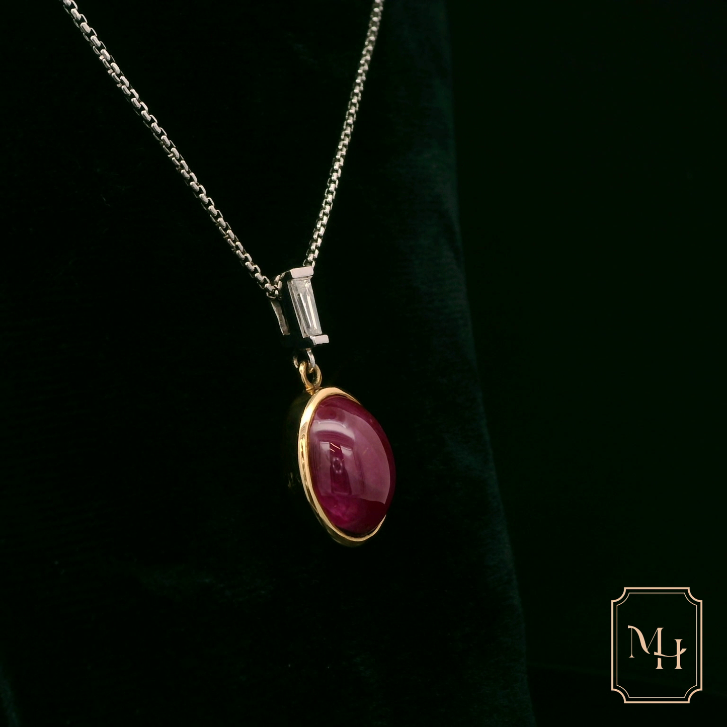 Elegant Ruby Pendant Necklace