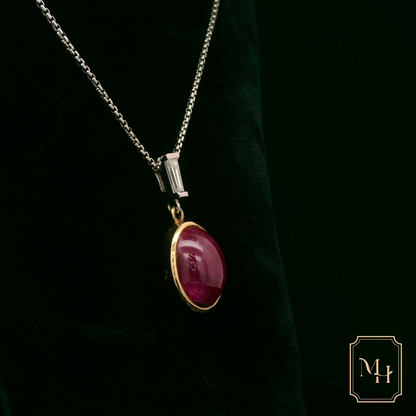 Elegant Ruby Pendant Necklace