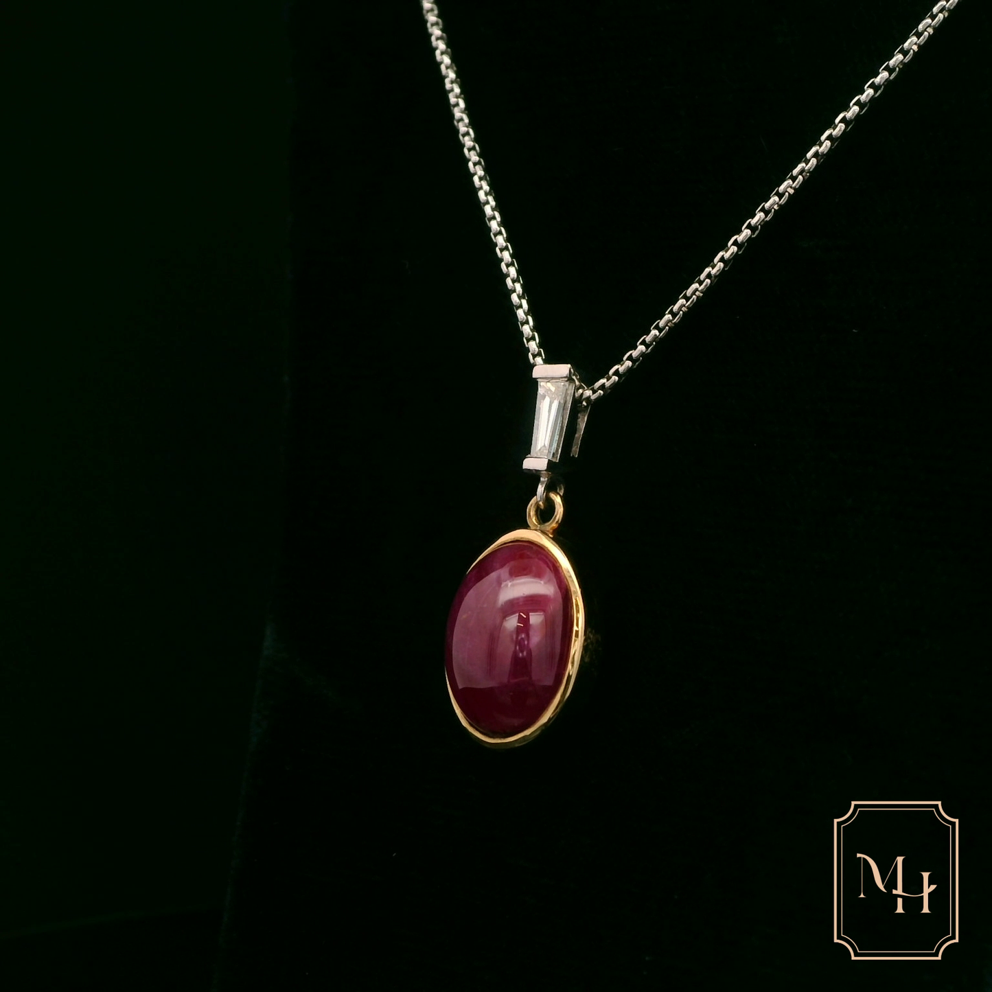 Elegant Ruby Pendant Necklace