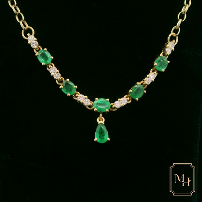 Emerald & Diamond Collerette Necklace