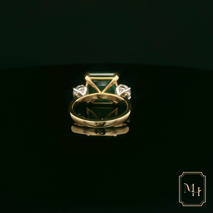 Emerald & Diamond Triad Ring