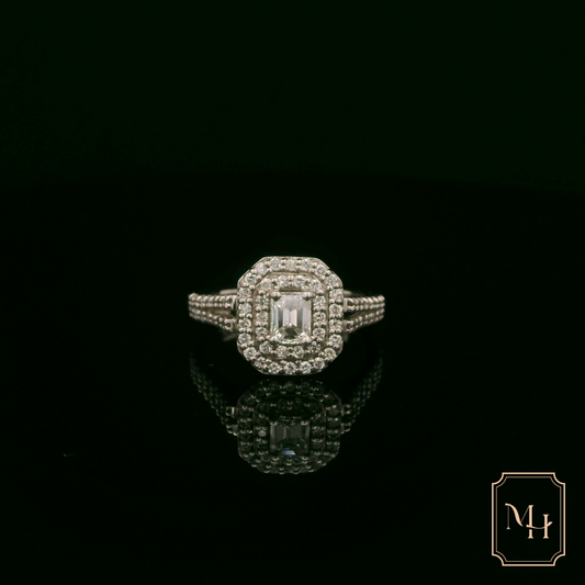 Double-Halo Diamond Ring