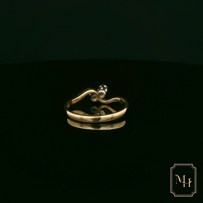 Elegant Two-Stone Diamond Gold Ring