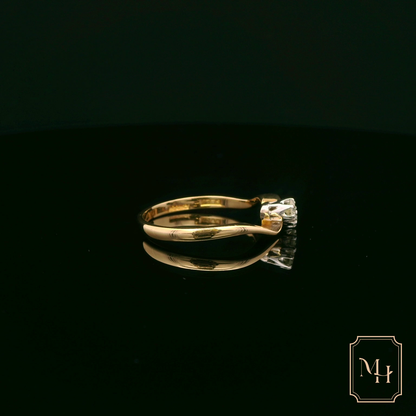 Elegant Two-Stone Diamond Gold Ring