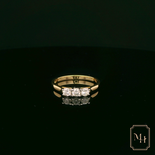 Diamond Three-Stone Gold Ring