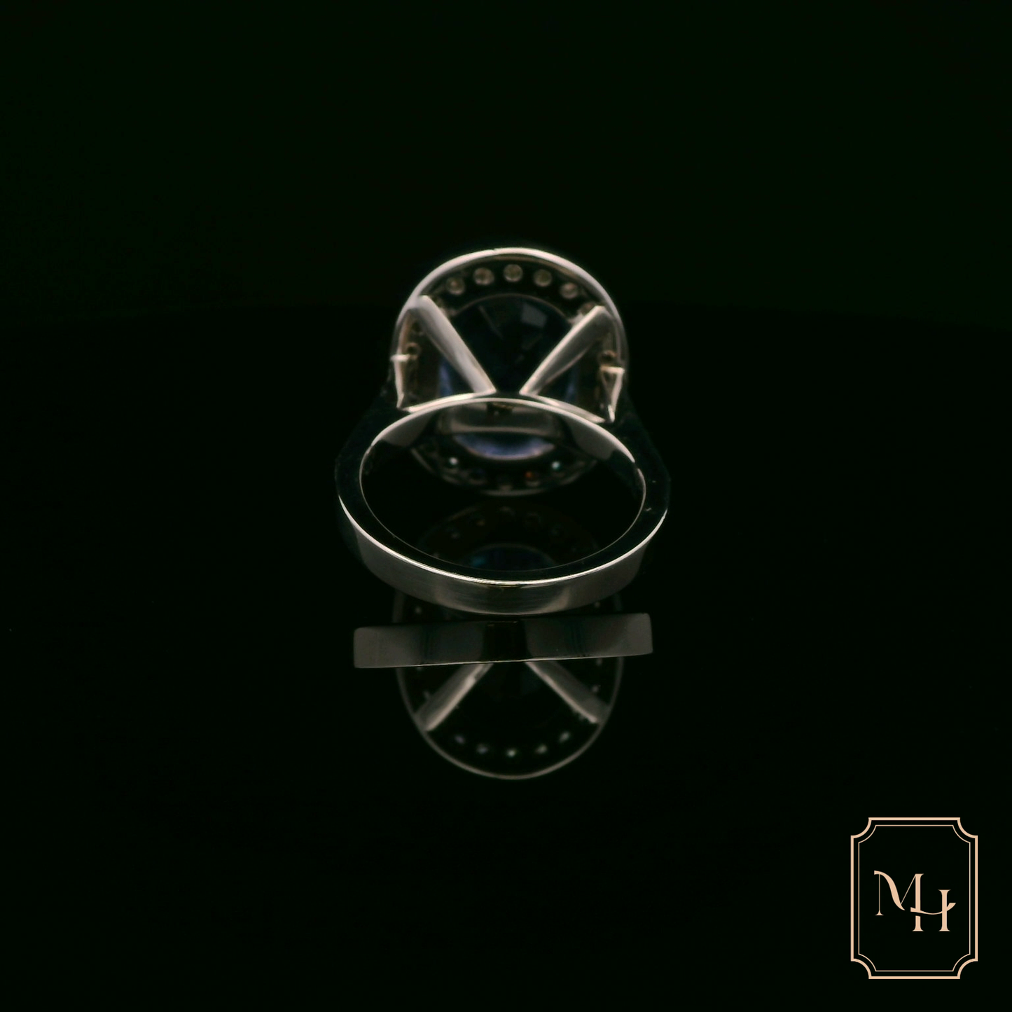 Oval-Sapphire Cluster Ring