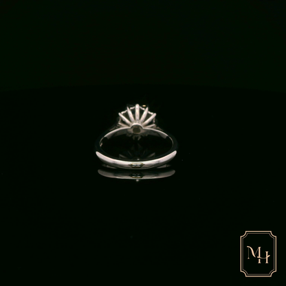 Sapphire & Diamond Flowered Ring