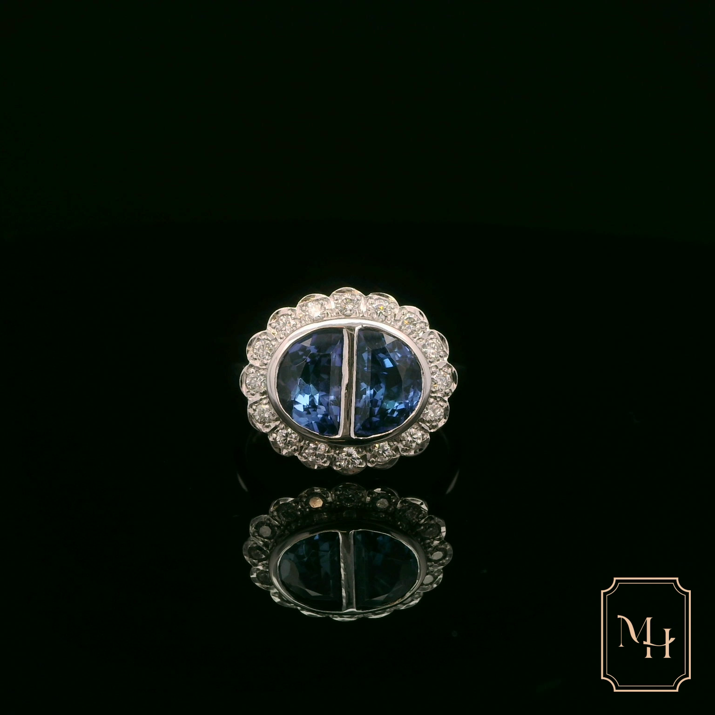 Dual-Oval Tanzanite Diamond Ring