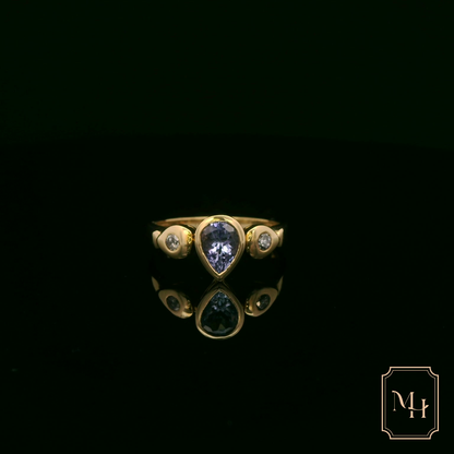 Tanzanite Pear-Shaped Diamond Ring