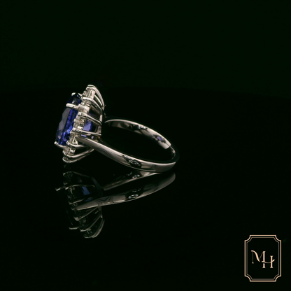 Oval Tanzanite & Diamond Cluster Ring