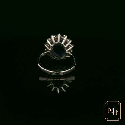 Oval Tanzanite & Diamond Cluster Ring
