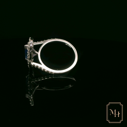 Marquise Tanzanite & Double Halo Diamond Ring
