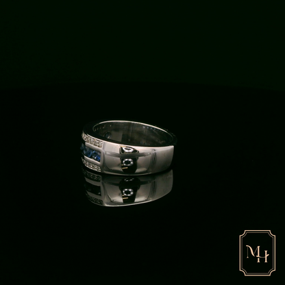 Channel-Set Sapphire & Diamond Ring