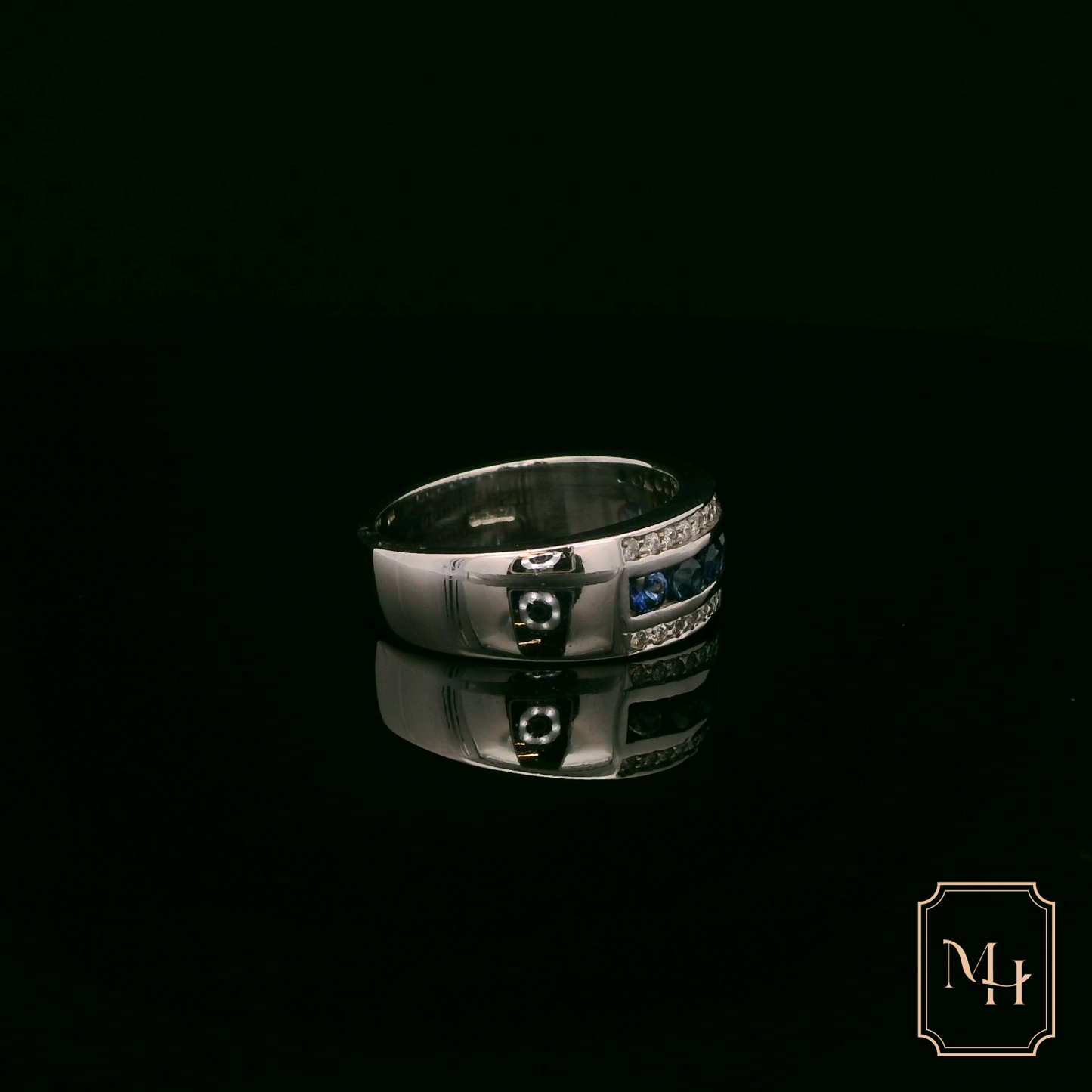 Channel-Set Sapphire & Diamond Ring