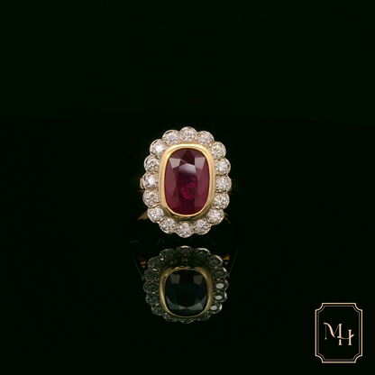 Blossomed Ruby & Diamond Ring