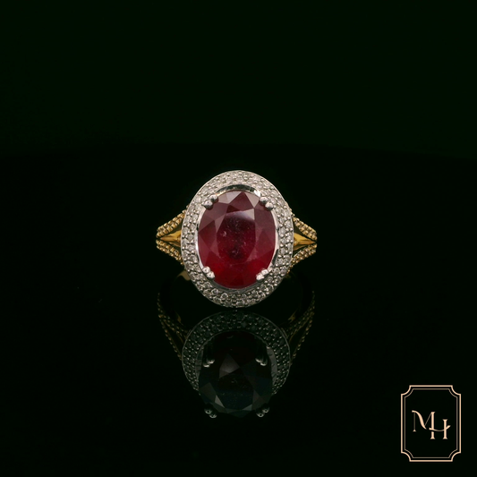 Oval-Cut Ruby & Diamond Ring