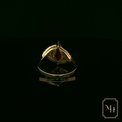 Marquise-Cut Ruby & Diamond Ring