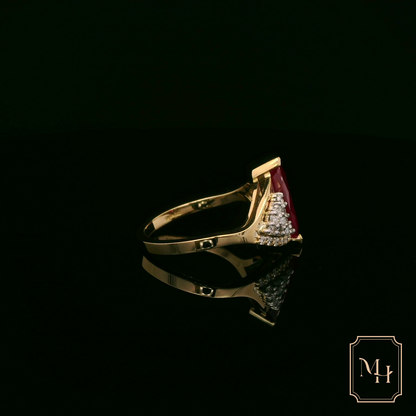 Marquise-Cut Ruby & Diamond Ring