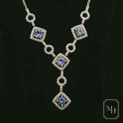 Elegant Silver Necklace with Gemstones