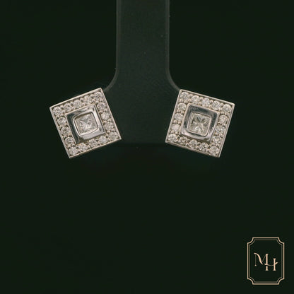 Diamond Princess Cluster Earrings