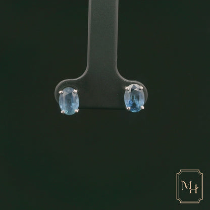 Ocean-Blue Stud Earrings