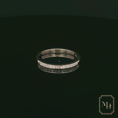 Channel-Set Slim Diamond White Gold Ring