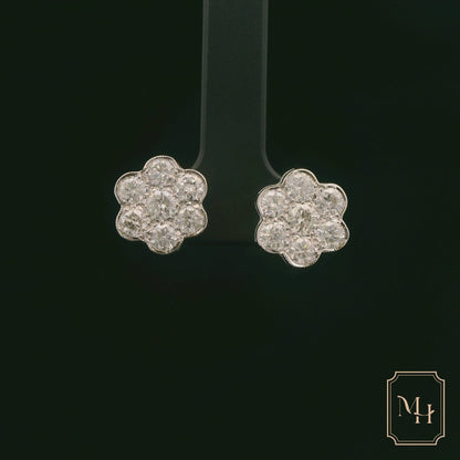 Elegant Floral Diamond Earrings