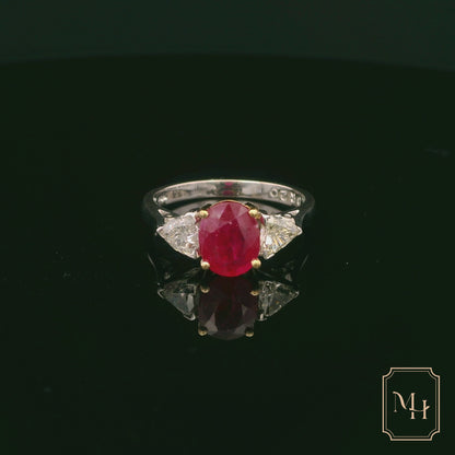 Ruby & Trilliant-Cut Diamond Ring