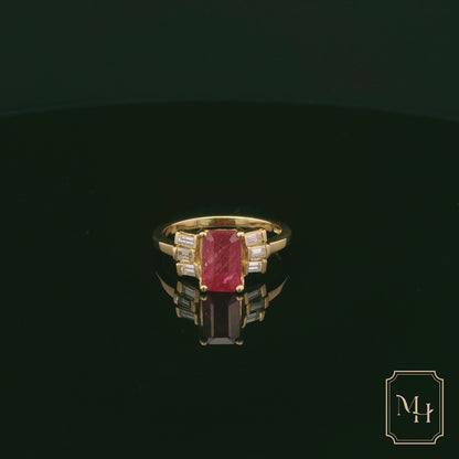 Solitaire Ruby & Diamond Ring