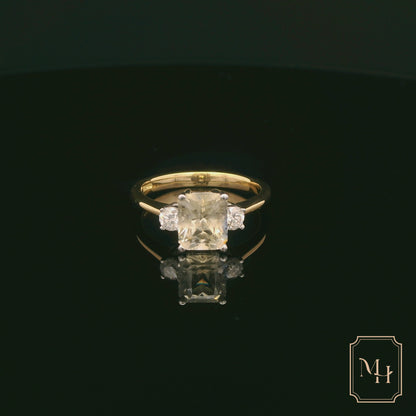 Yellow Sapphire & Diamond Ring